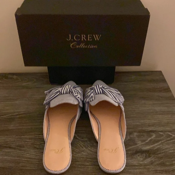 Brand new J crew women’s Bow tie slides - Picture 3 of 9